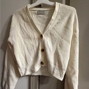 Urban Outfitters Cream Button-Up Cardigan